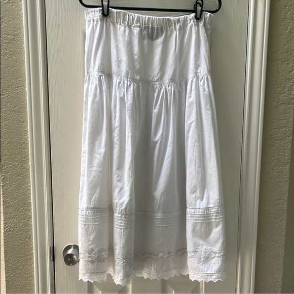 Vintage Miss Bennington Tiered White Skirt similar to Doen Sebastiene M/L - Picture 5 of 8